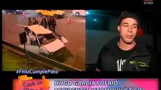 Hugo García y su enamorada sufrieron accidente automovilístico