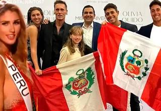 Hugo García y su eufórica celebración junto a la familia de Alessia Rovegno en la preliminar del Miss Universo