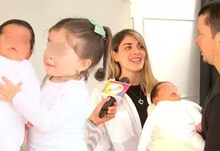 Korina Rivadeneira y Mario Hart mostraron detrás de cámaras de su primera sesión de fotos junto a sus hijos