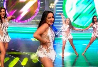 Angie Arizaga cautivó con sensual salsa junto a bailarina profesional en vivo
