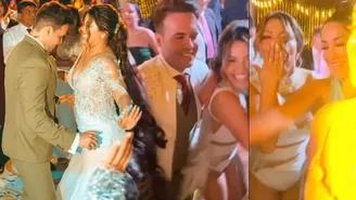 Estrella Torres lució osado segundo vestido de novia en su boda con Kevin Salas.