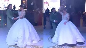 Estrella Torres y Kevin Salas bailaron romántico baile durante su boda.