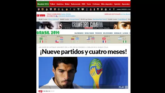 Así reaccionó la prensa uruguaya y de todo el mundo por sanción a Suárez-foto-3