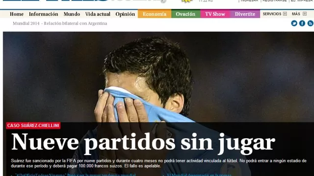 Así reaccionó la prensa uruguaya y de todo el mundo por sanción a Suárez-foto-5