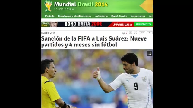 Así reaccionó la prensa uruguaya y de todo el mundo por sanción a Suárez-foto-7