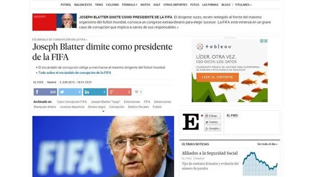 Joseph Blatter: Así informaron los medios sobre su renuncia a la FIFA-foto-3