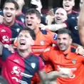 Gianluca Lapadula y su eufórica celebración tras conseguir el ascenso a la Serie A