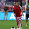 Lioneol Messi calienta para hacer su debut en el Inter Miami