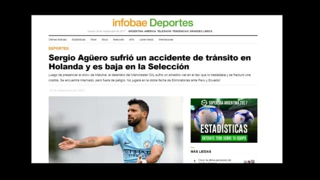 Sergio Agüero no jugará ante Perú.-foto-4