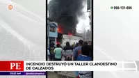Incendio destruyó un taller clandestino de calzados en San Martín de Porres