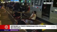 Miraflores: Cinco personas detenidas por llevar 10 kilos de cocaína