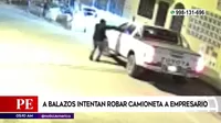 Los Olivos: A balazos intentan robar camioneta a empresario