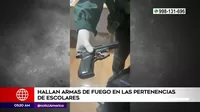 San Juan de Lurigancho: Escolares llevaron en sus mochilas dos armas de fuego al colegio