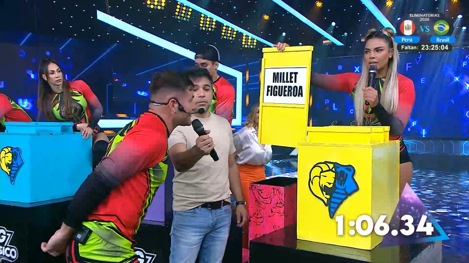 Pancho Rodríguez debía ayudar a Flor Ortola a adivinar el nombre de Milett Figueroa. Fuente: AméricaTV