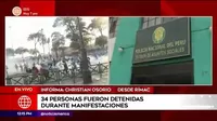 Policía Nacional: 34 personas fueron detenidas durante manifestaciones en Lima