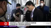 Admiten a trámite de Hábeas Corpus a favor de Yenifer Paredes