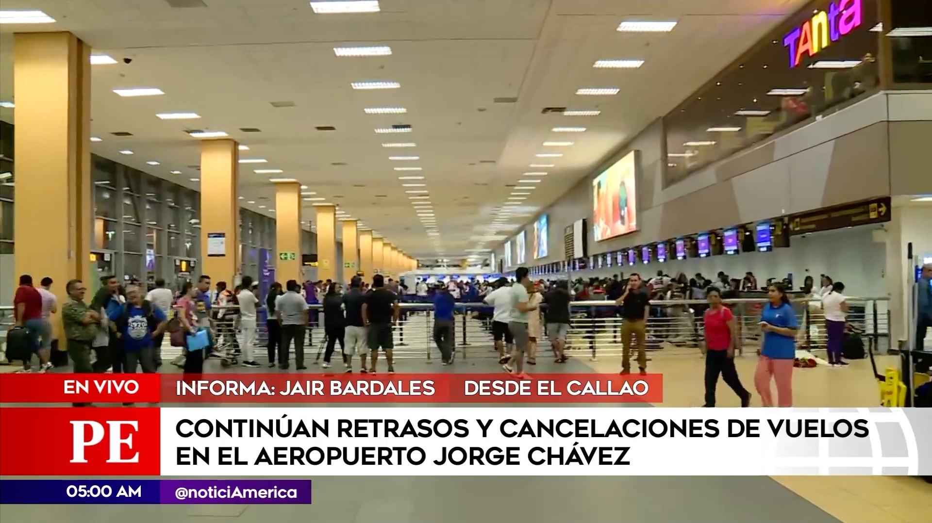 Retrasos y cancelaciones de vuelos en aeropuerto Jorge Chávez. Foto: América Noticias