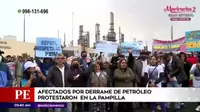 Afectados por derrame de petróleo protestaron en refinería La Pampilla