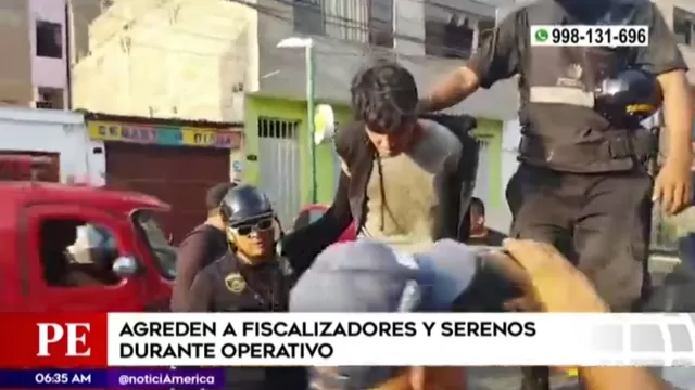 Agreden a serenos y fiscalizadores durante operativo en El Agustino