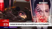 El Agustino: Choque de motos dejó un muerto en la vía Evitamiento