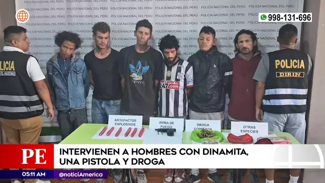 El Agustino: Intervienen a hombres con cartuchos de dinamita
