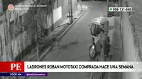 El Agustino: Ladrones roban mototaxi comprado hace una semana