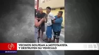 El Agustino: Vecinos capturan y golpean a mototaxista acusado de complicidad con ladrón