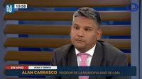 Alan Carrasco, regidor de la MML: "Rutas de Lima no brinda un servicio adecuado"