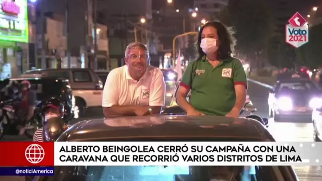 Alberto Beingolea cerró su campaña recorriendo en caravana distritos de Lima