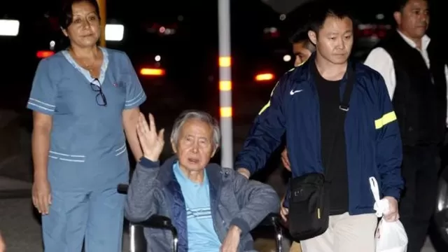 Alberto Fujimori a su salida de la clínica. Foto: Andina