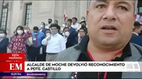 Alcalde de Moche devolvió reconocimiento municipal a Pedro Castillo en ceremonia en Palacio de Gobierno