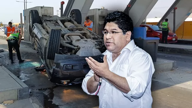 Alcalde de Puente Piedra: Se volcó su camioneta en la Panamericana Norte y hallaron botellas de cerveza