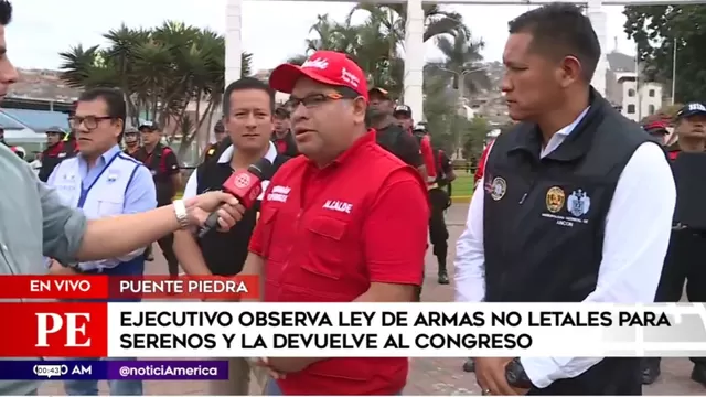Alcaldes de la Mancomunidad Lima Norte rechazan observación del Ejecutivo en tema de armas no letales