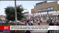 La Victoria: Barristas de Alianza Lima se enfrentaron en los exteriores del estadio Matute