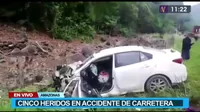 Amazonas: Accidente de carretera entre auto y trailer deja cinco heridos
