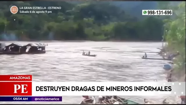 Amazonas: Destruyen dragas de mineros informales