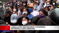 Centro de Lima: Ambulantes protestaron y exigieron retornar a Mesa Redonda