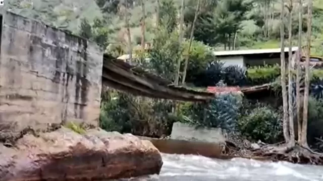 Áncash: Clausuran puente artesanal tras intensas lluvias
