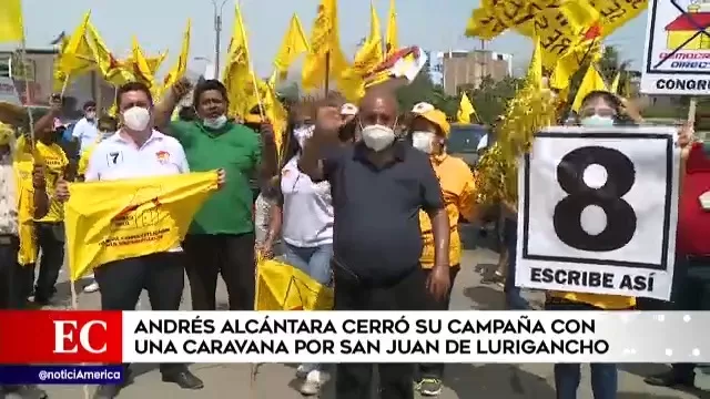 Andrés Alcántara cerró su campaña con una caravana en San Juan de Lurigancho