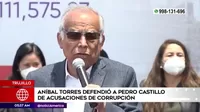 Aníbal Torres defendió a Pedro Castillo de acusaciones de corrupción