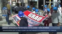 Apurímac: Mineros artesanales protestaron contra el gobierno regional y el Ministerio de Energía y Minas