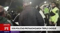 Arequipa: Dos policías protagonizan triple choque