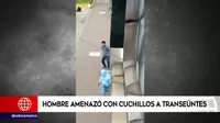 Arequipa: hombre amenazó con cuchillo a transeúntes 
