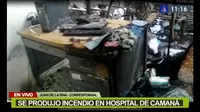 Arequipa: Un incendio consumió parte del hospital de Camaná