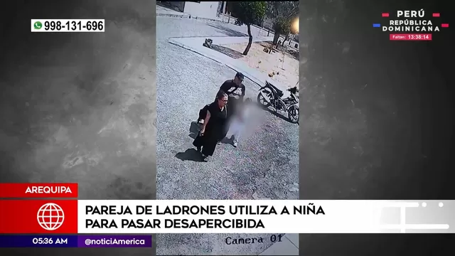 Arequipa: Pareja de ladrones usa a niña para pasar desapercibida