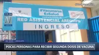 Arequipa: Pocas personas acuden para aplicarse la segunda dosis de la vacuna contra el COVID-19