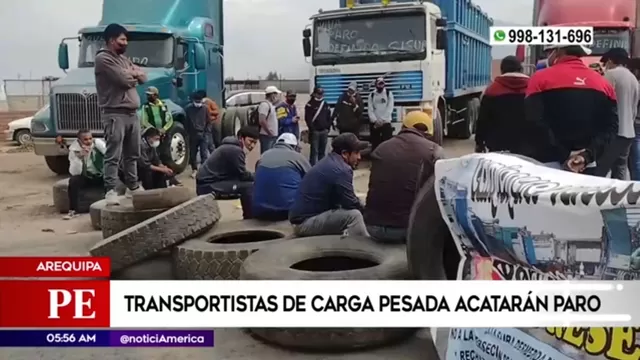 Arequipa: Transportistas de carga pesada acatan paro