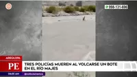 Arequipa: Tres policías fallecieron tras volcarse bote en el río Majes