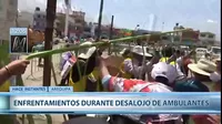 Arequipa: vendedores ambulantes se enfrentan a la PNP tras desalojo
