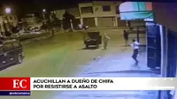 Asesinan a dueño de chifa por resistirse al asalto